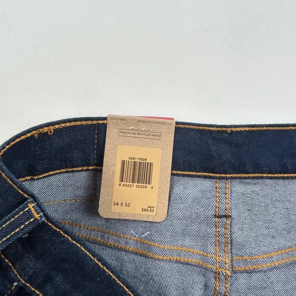 Levis 511 Men's 34x32 Slim Fit Jeans Dark Indigo Modern Wash Stretch Denim NEW